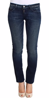 Blue Wash Cotton Slim Fit Skinny Jeans