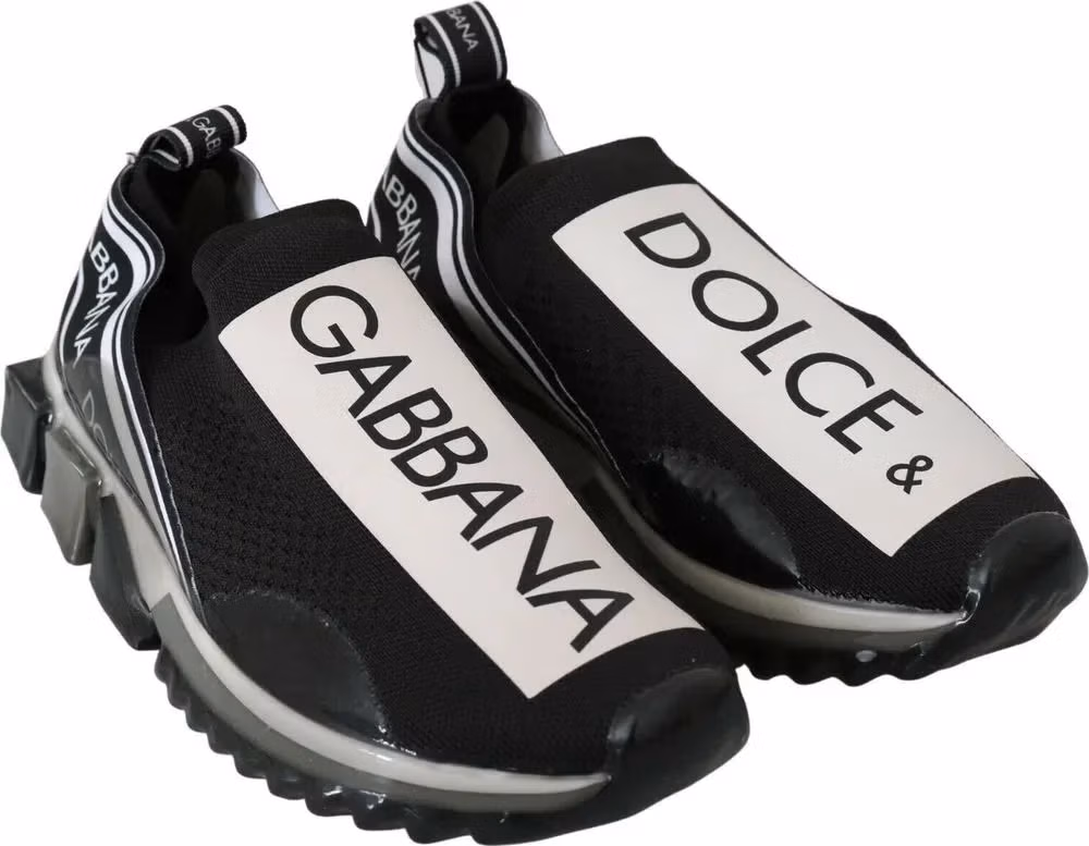 Dolce & Gabbana Black White SORRENTO Sport Stretch Sneakers