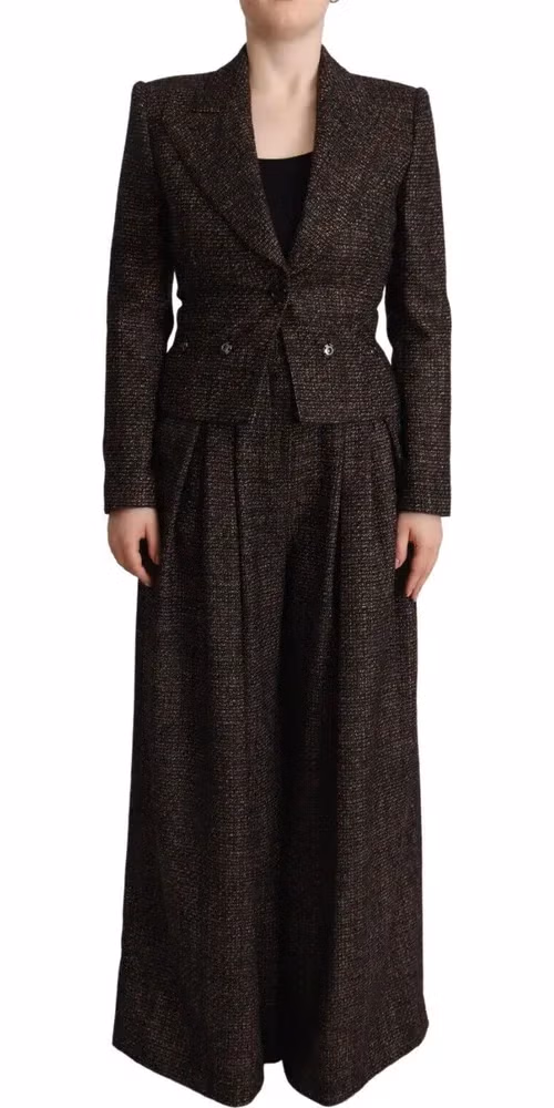 Dolce & Gabbana Dark Brown Wool Single Breasted 2 Pc Jacket Pants