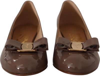 Brown Naplak Calf Leather Pumps Shoes