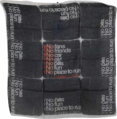 Dark Gray Wool Foulard Branded Scarf