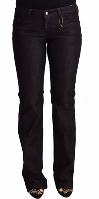 Black Cotton Low Waist Skinny Jeans