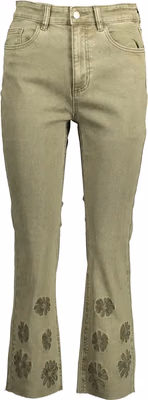 Green Cotton Jeans & Pants