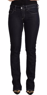 Black Cotton Stretch Low Waist Skinny Denim Jeans