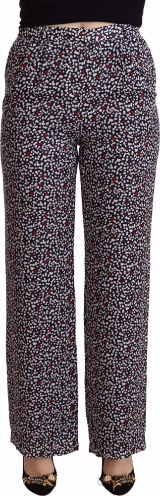 Michael Kors Black High Waist Printed Straight Pants