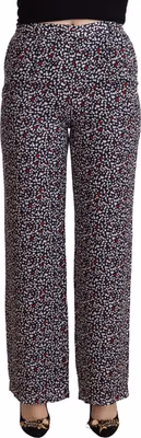 Black High Waist Printed Straight Pants
