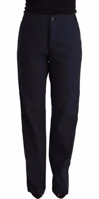 Black High Waist Tapered Cotton Pants