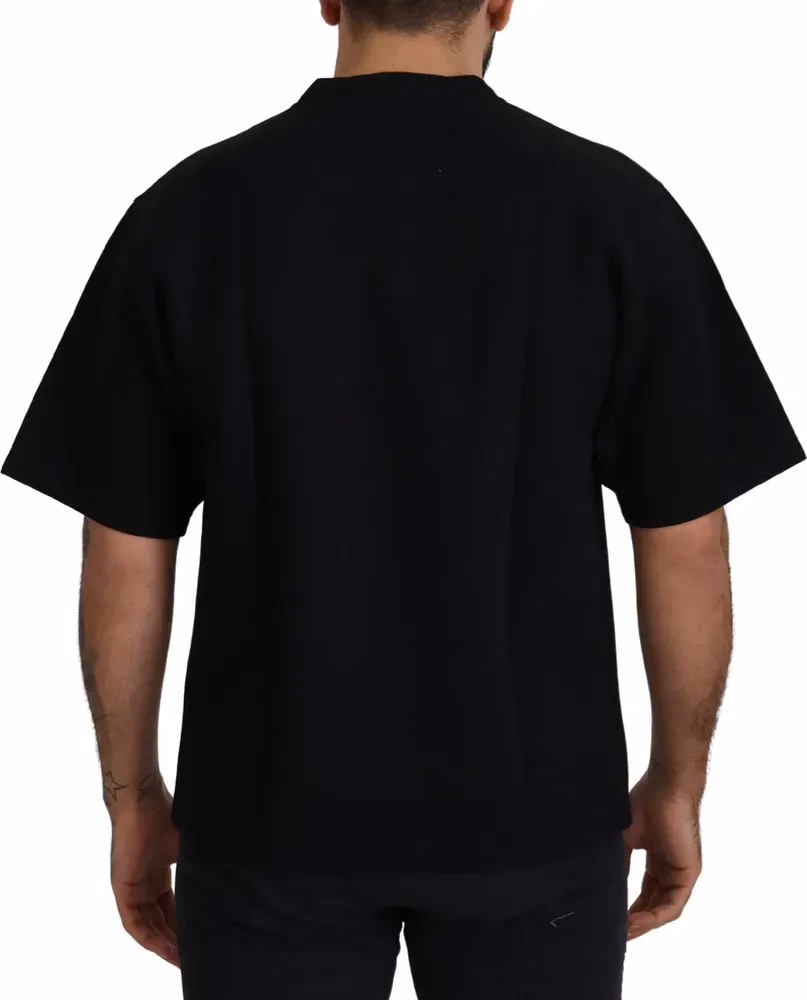 Dolce & Gabbana Black Logo Cotton Crewneck T-shirt