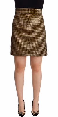 Black Gold A-line Above Knee Casual Skirt