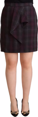 Multicolor Checkered Ruffle High Waist Mini Skirt