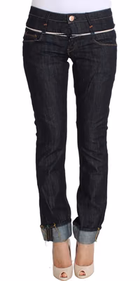 Blue Denim Cotton Bottoms Straight Fit Jeans