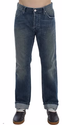 Blue Wash Cotton Denim Regular Fit Jeans