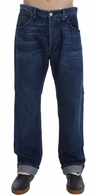 Blue Wash Cotton Baggy Loose Fit Jeans