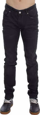 Gray Cotton Stretch Slim Fit Jeans