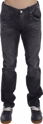 Gray Cotton Regular Low Fit Jeans