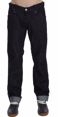 Blue Cotton Regular Straight Fit Jeans