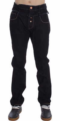 Blue Cotton Regular Straight Fit Jeans