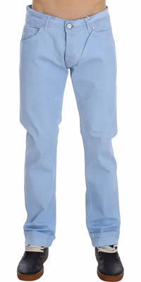 Blue Cotton Stretch Low Waist Fit Jeans