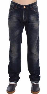 Blue Wash Straight Fit Low Waist Jeans