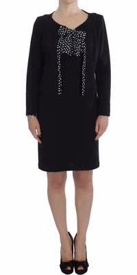 Black Stretch Sheath Dress & Sweater Set