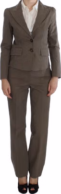 Beige Wool Cotton Suit