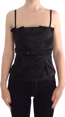 Black Tank Party Evening Top Blouse