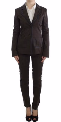 Brown Stretch Two Button Suit