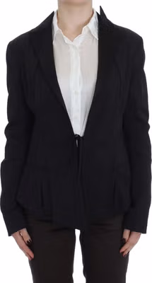Black Stretch Single Breasted Blazer Jacket