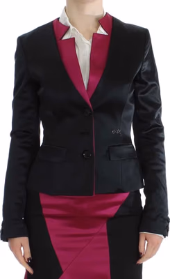 Black Pink Stretch Blazer Jacket