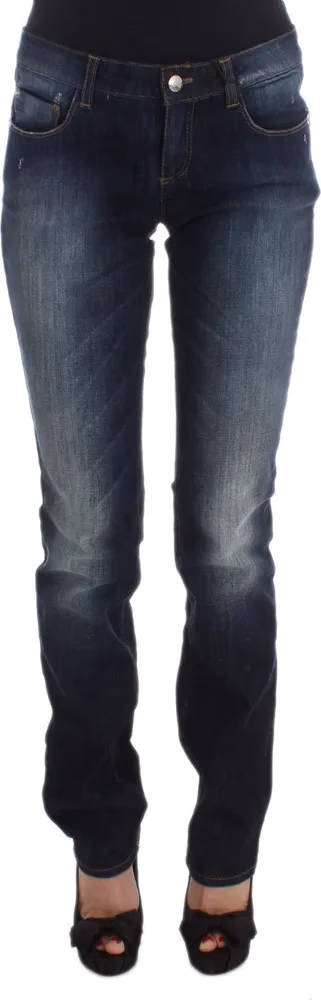 Costume National Blue Cotton Slim Fit Bootcut Jeans