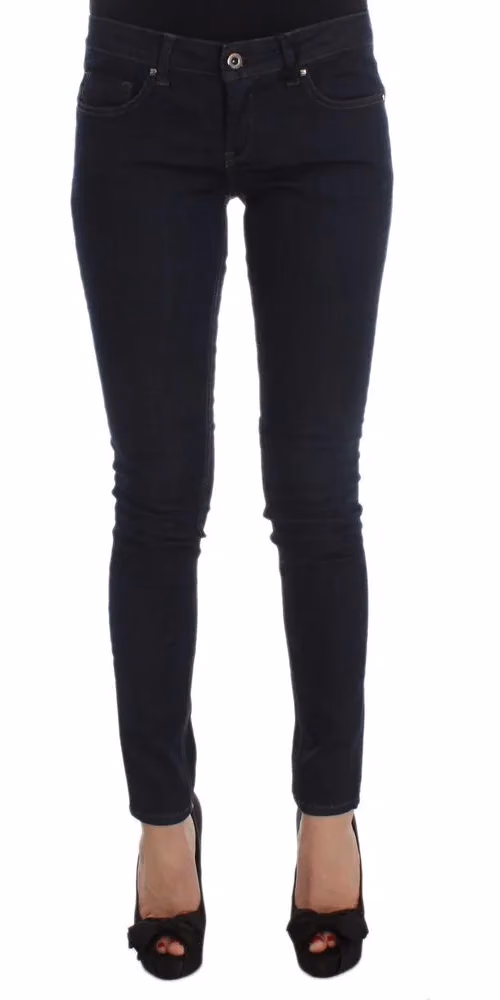 Costume National Blue Cotton Blend Slim Fit Jeans