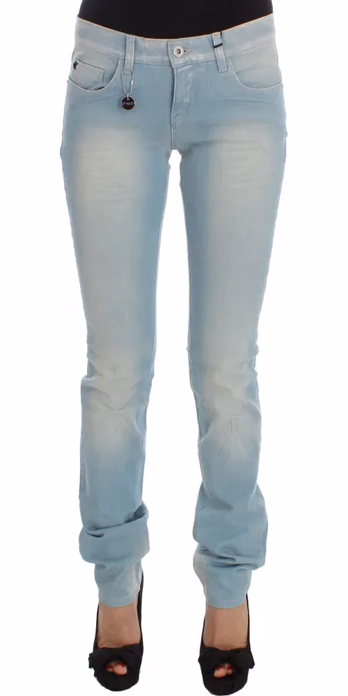 Costume National Blue Cotton Blend Super Slim Fit Jeans