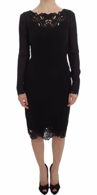 Black Silk Stretch Sheath Dress