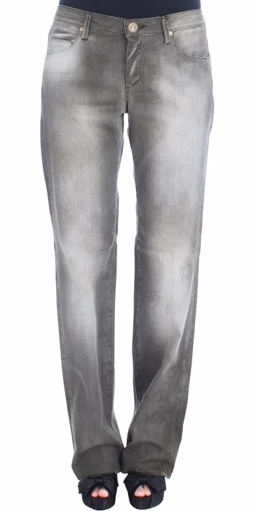 Ermanno Scervino Gray Cotton Blend Loose Fit Boyfriend Jeans