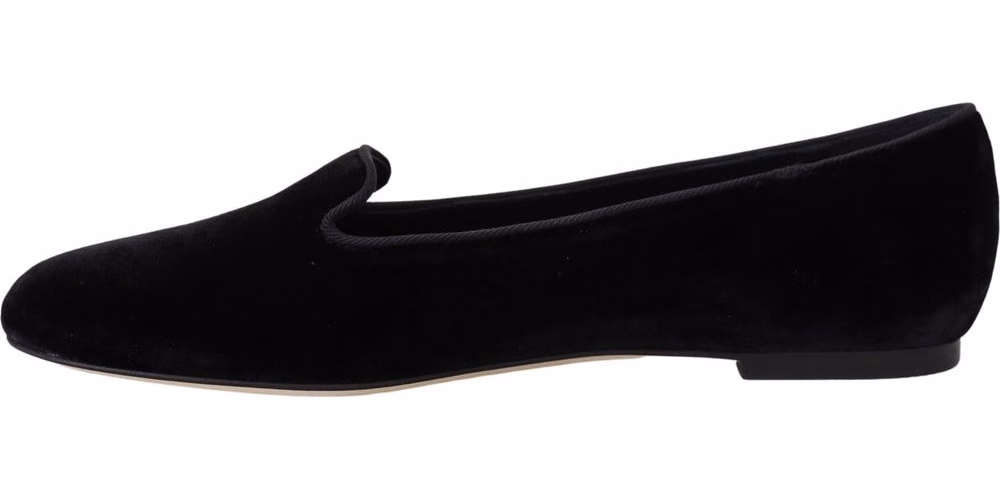 Dolce & Gabbana Black Velvet Slip Ons Loafers Flats Shoes