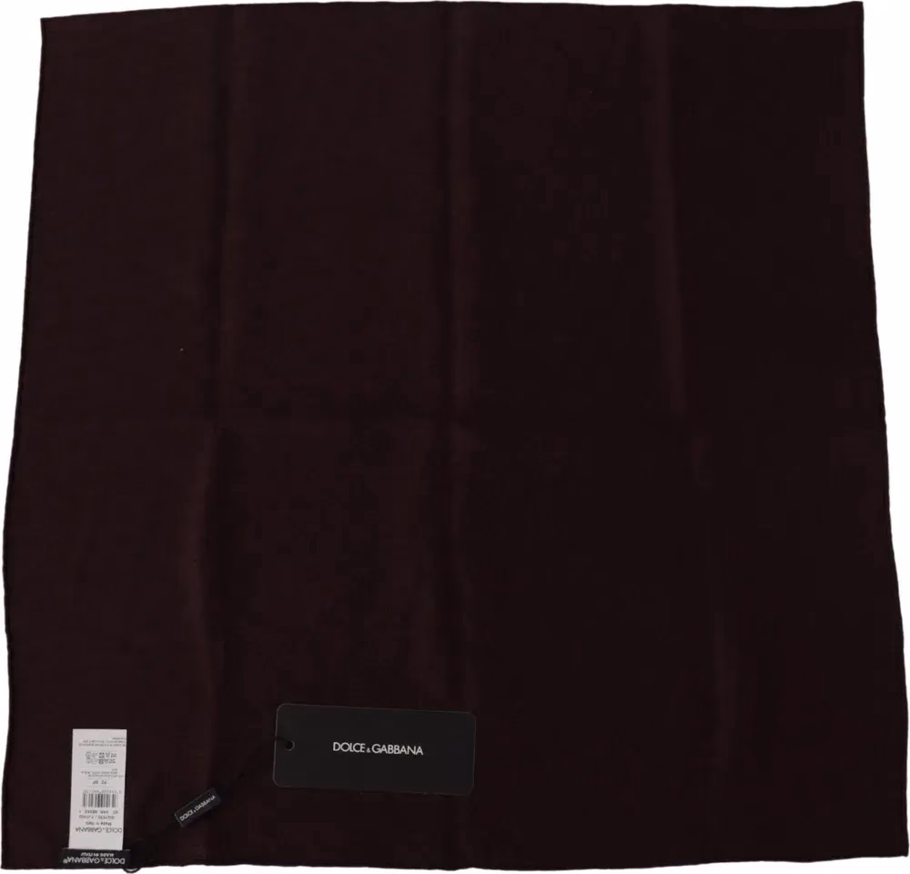 Dolce & Gabbana Brown Silk Blend Square Wrap Handkerchief Scarf