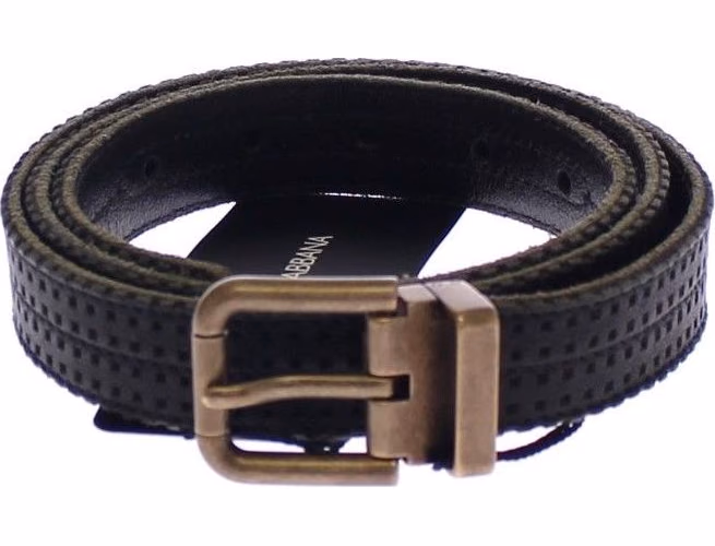Dolce & Gabbana Blue Leather Logo Belt