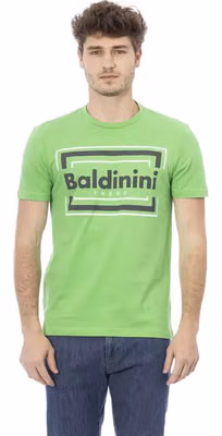 Green Cotton Men T-Shirt