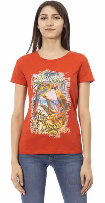 Red Cotton Women T-Shirt
