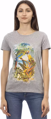 Gray Cotton Women T-Shirt