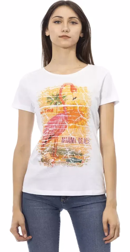 Trussardi Action White Cotton Women T-Shirt