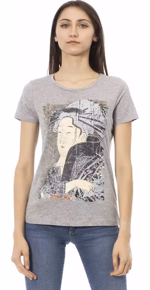 Trussardi Action Gray Cotton Women T-Shirt