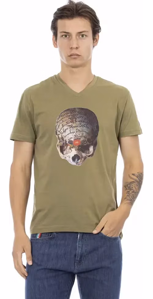Trussardi Action Green Cotton Men T-Shirt