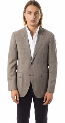 Gray Wool Mens Blazer