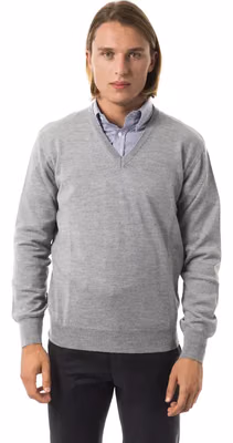 Gray Wool Men Sweater