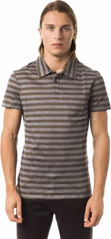 BYBLOS Gray Cotton Men Polo Shirt