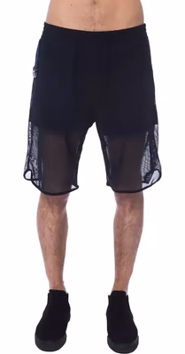Black Polyester Men Short