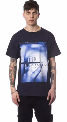 Blue Cotton Men T-Shirt