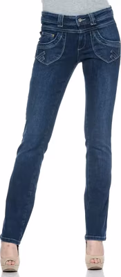 Blue Cotton Women Jeans