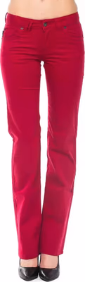 Red Cotton Women's Pants